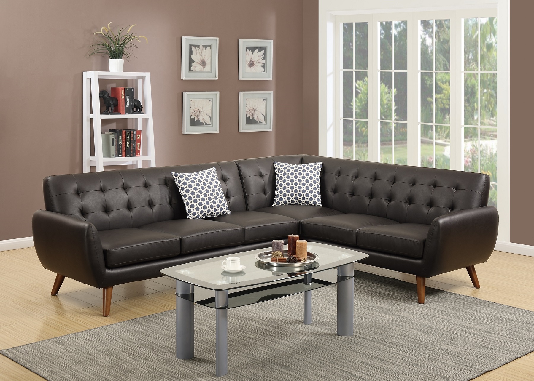 Sectional Sofa Loveseat Wedge Leather Couch Hot Sectionals